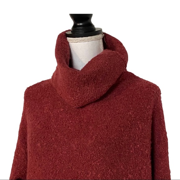 Catherine Malandrino Wool Alpaca Blend Turtleneck Sweater Small in Burgundy NEW - Picture 4 of 7